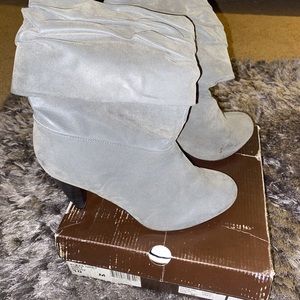 Grey Heeled Boots